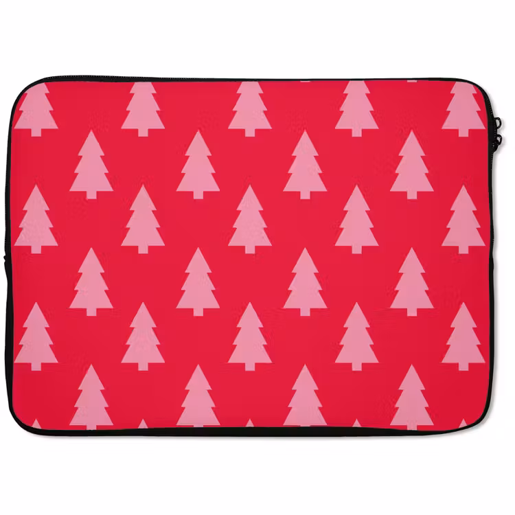 Laptop hülle - Weihnachtsbaum – Rosa – Rot — 1