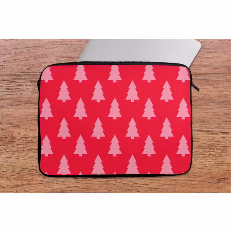 Laptop hülle - Weihnachtsbaum – Rosa – Rot — 2