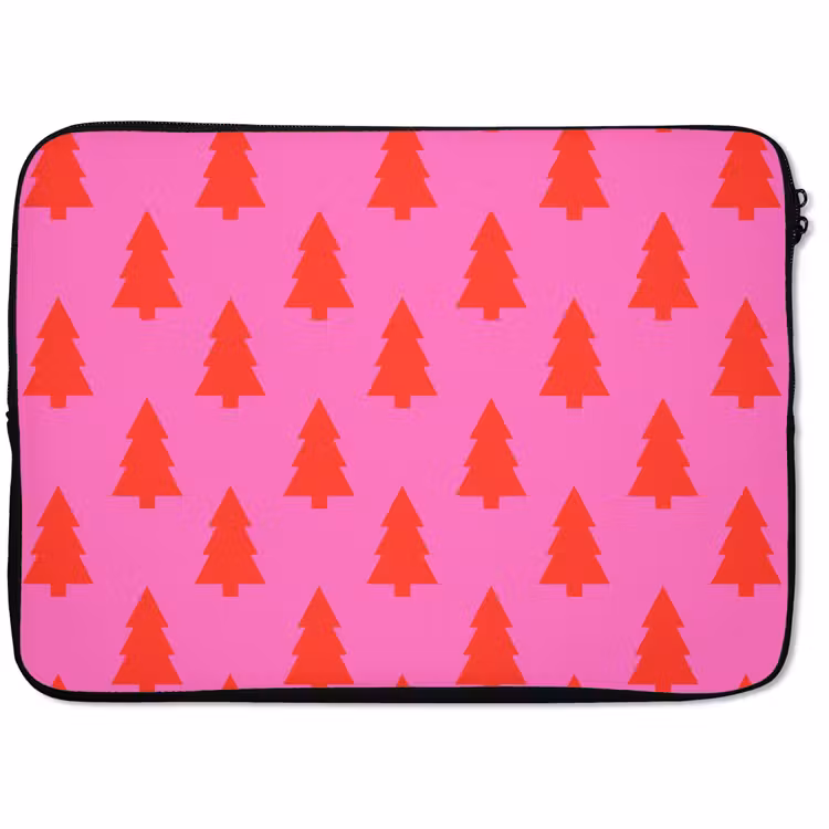 Laptop hülle - Weihnachtsbaum – Rot – Neon — 1