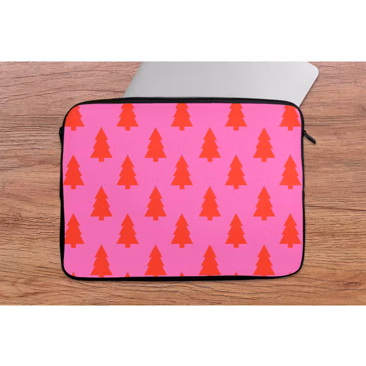Laptop hülle - Weihnachtsbaum – Rot – Neon — 2
