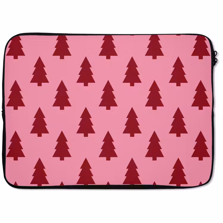 Laptop hülle - Weihnachtsbaum – Rot – Rosa — 1