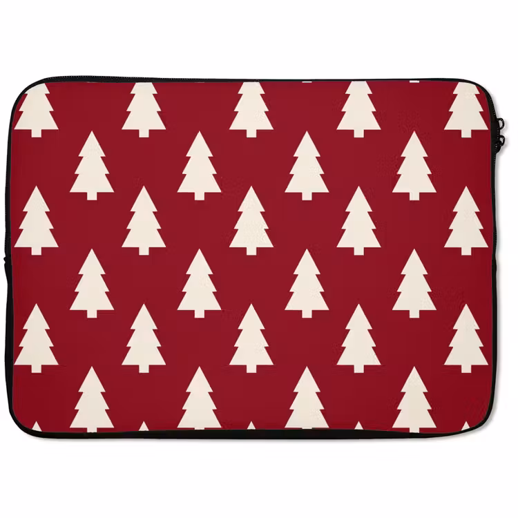 Laptop hülle - Weihnachtsbaum – Rot – Weiß — 1