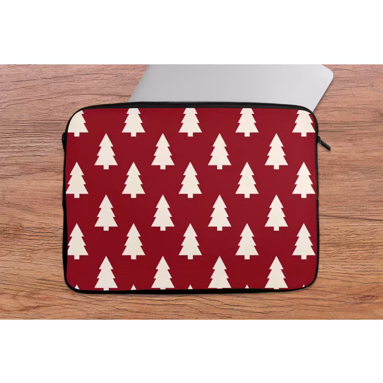 Laptop hülle - Weihnachtsbaum – Rot – Weiß — 2