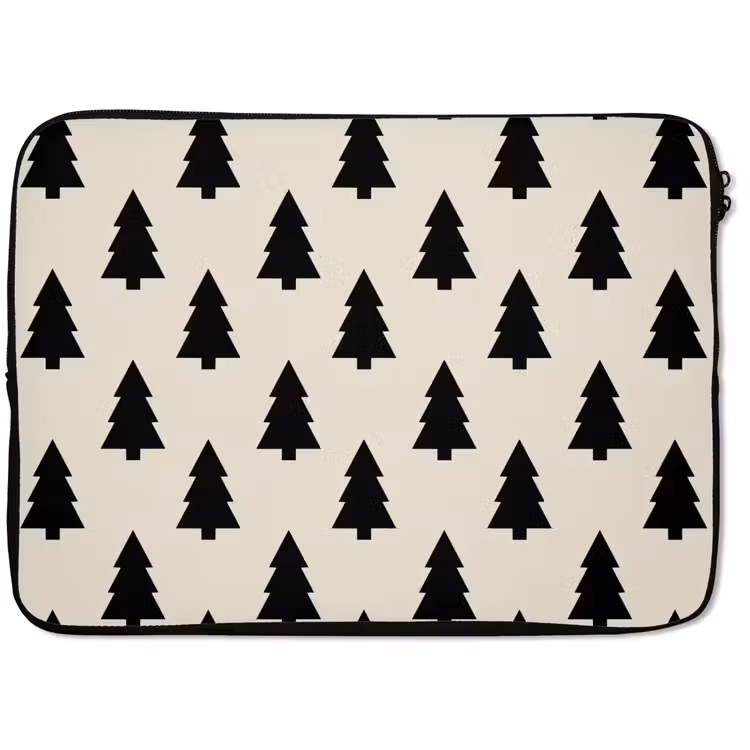 Laptop hülle - Weihnachtsbaum – Weiß – Schwarz — 1