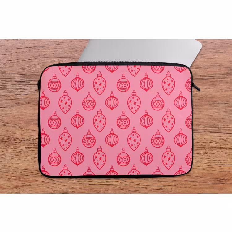 Laptop hülle - Weihnachtskugel – Rosa – Rot — 2