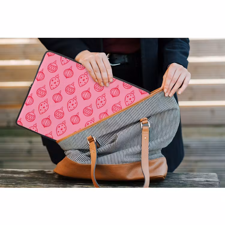 Laptop hülle - Weihnachtskugel – Rosa – Rot — 4