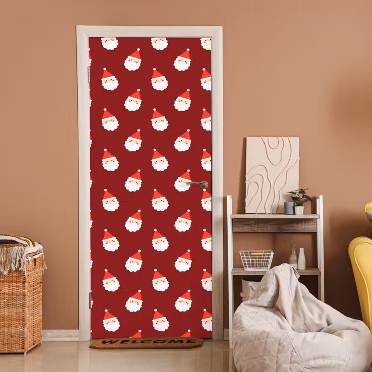 Türtapete - Weihnachten – Weihnachtsmann – Rot — 2
