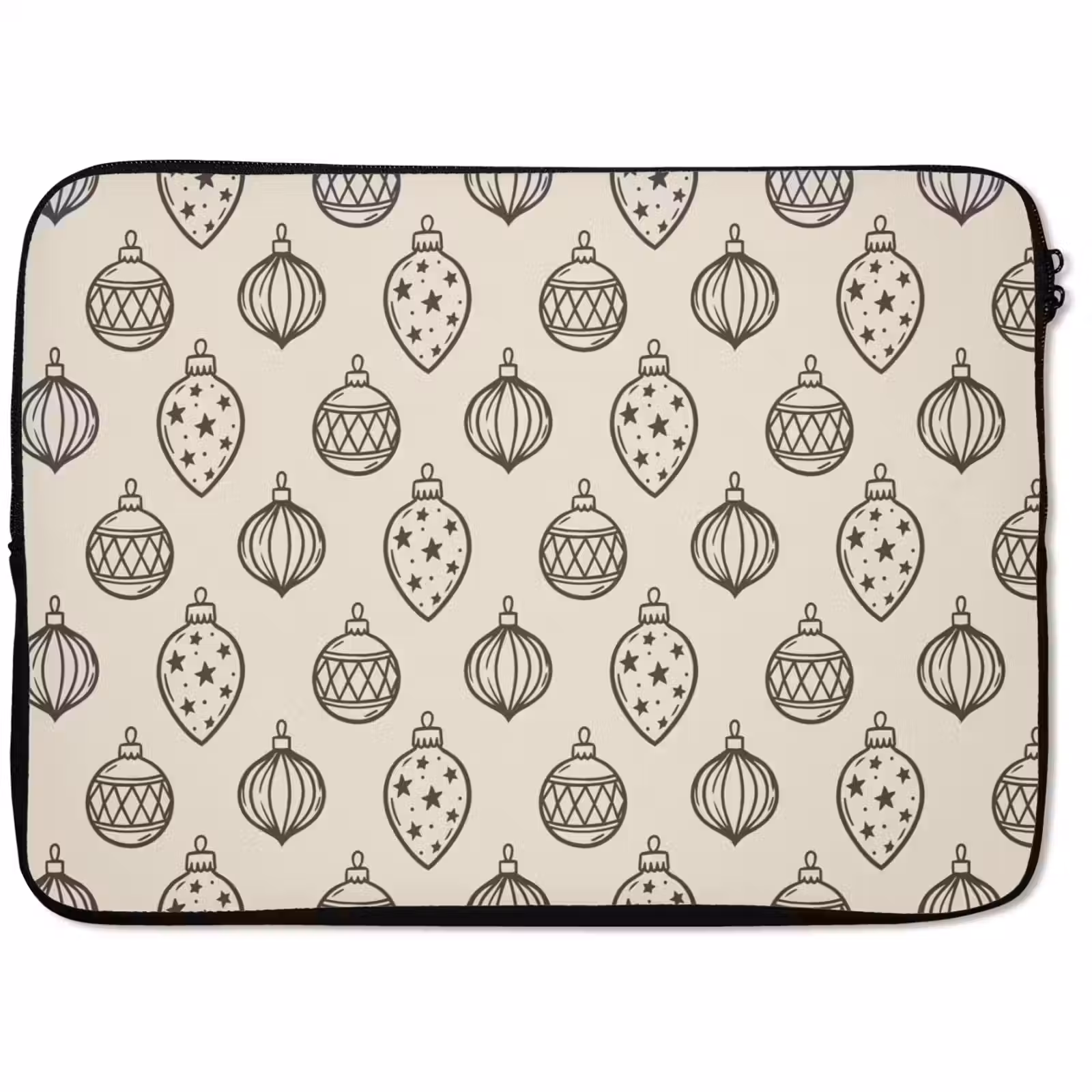 Laptop hülle - Weihnachtskugel – Grün – Cremefarben — 1