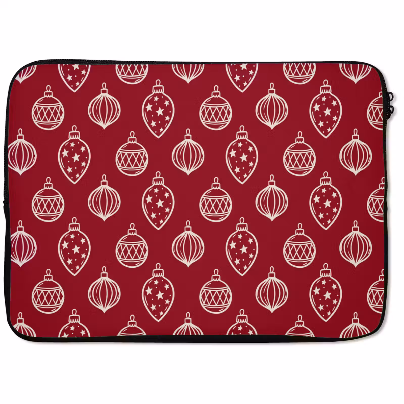 Laptop hülle - Weihnachtskugel – Rot – Cremefarben — 1