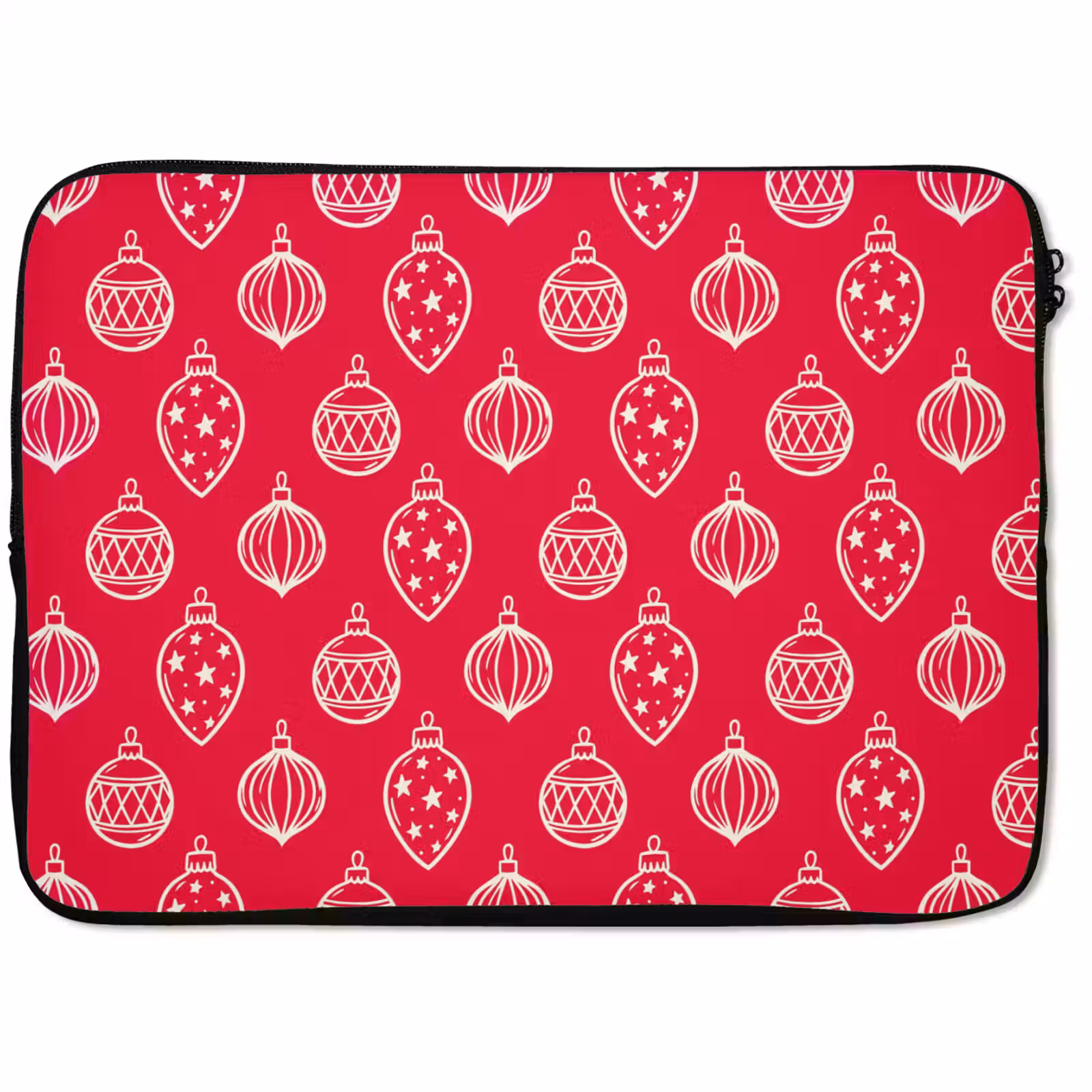 Laptop hülle - Weihnachtskugel – Rot – Weiß — 1