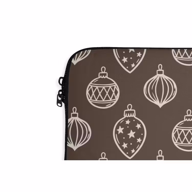 Laptop hülle - Weihnachtskugel – Grau – Cremefarben — 5