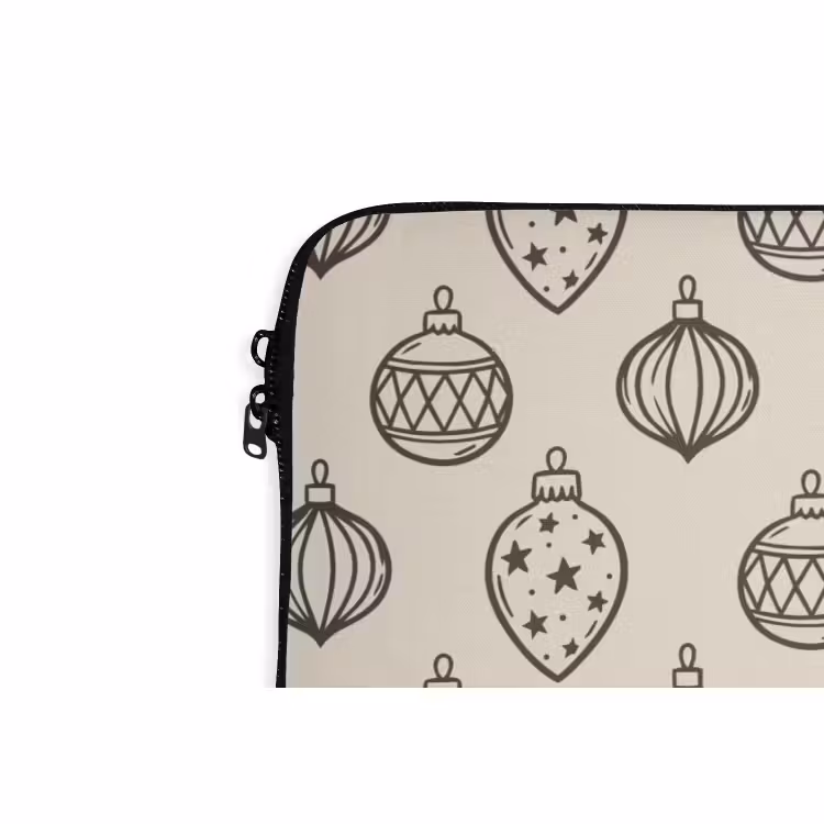 Laptop hülle - Weihnachtskugel – Grün – Cremefarben — 5