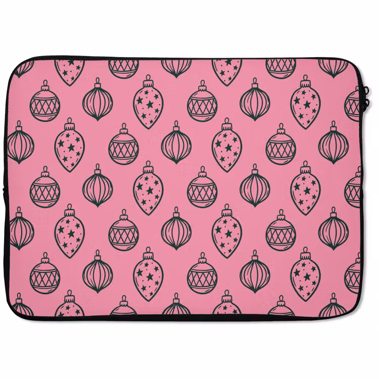 Laptop hülle - Weihnachtskugel – Grün – Rosa — 1