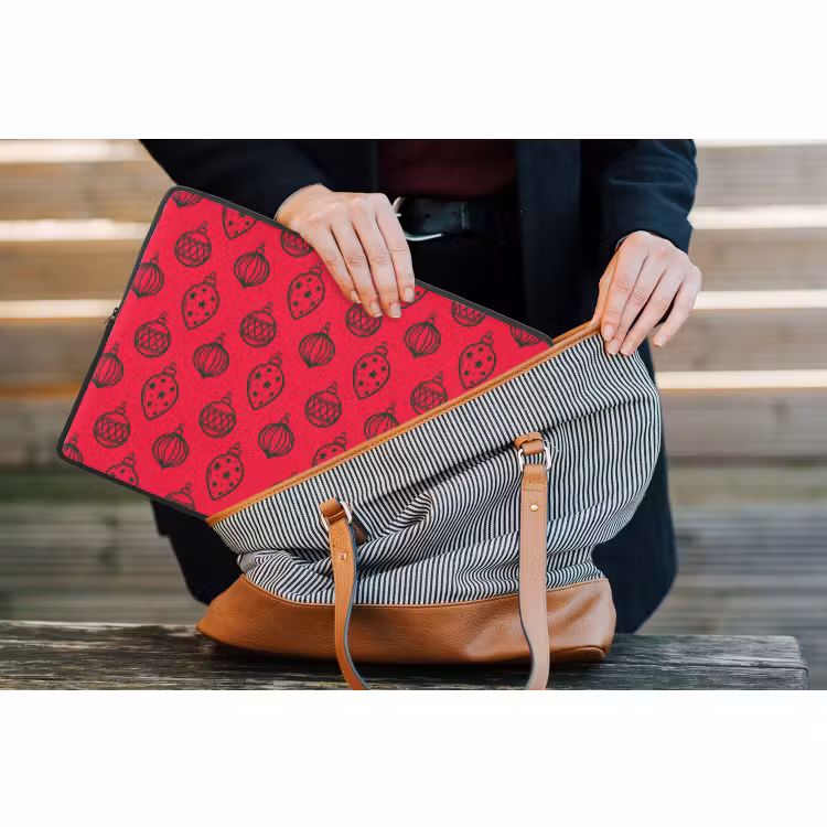 Laptop hülle - Weihnachtskugel – Grün – Rot — 4