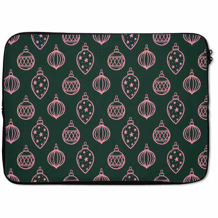 Laptop hülle - Weihnachtskugel – Rosa – Grün — 1