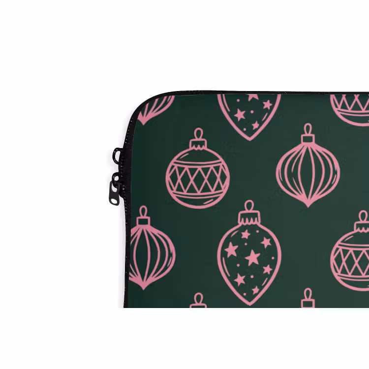 Laptop hülle - Weihnachtskugel – Rosa – Grün — 5