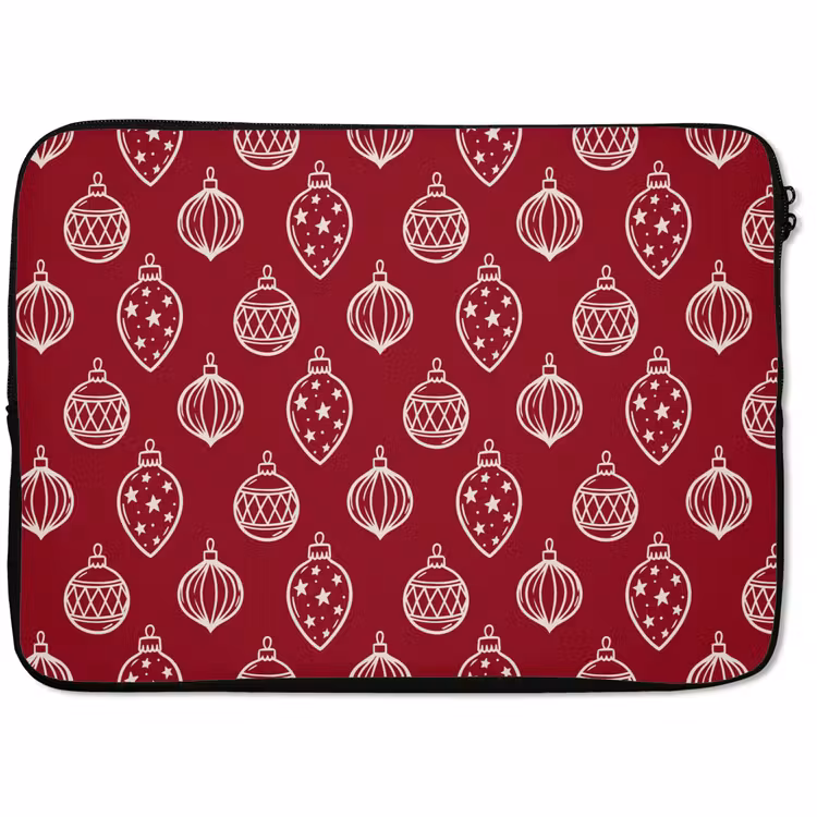 Laptop hülle - Weihnachtskugel – Rot – Cremefarben — 1