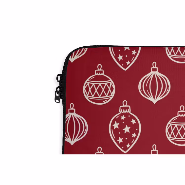 Laptop hülle - Weihnachtskugel – Rot – Cremefarben — 5