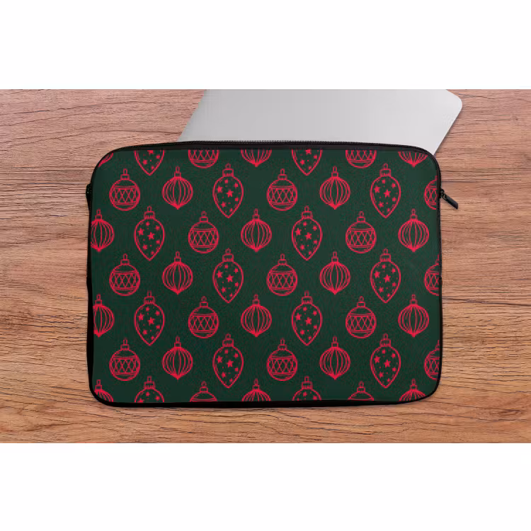 Laptop hülle - Weihnachtskugel – Rot – Grün — 2