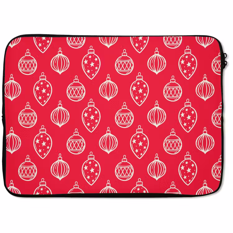 Laptop hülle - Weihnachtskugel – Rot – Weiß — 1