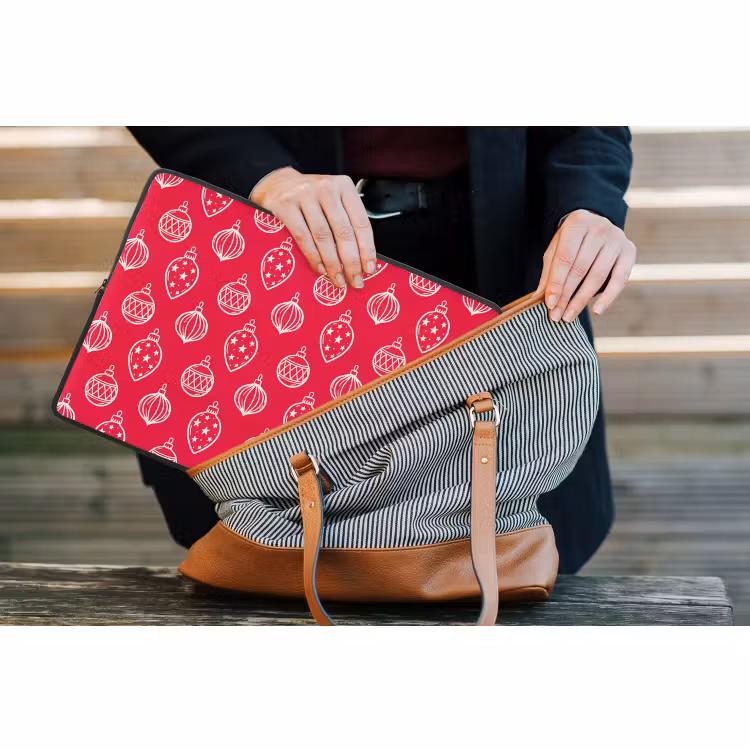 Laptop hülle - Weihnachtskugel – Rot – Weiß — 4