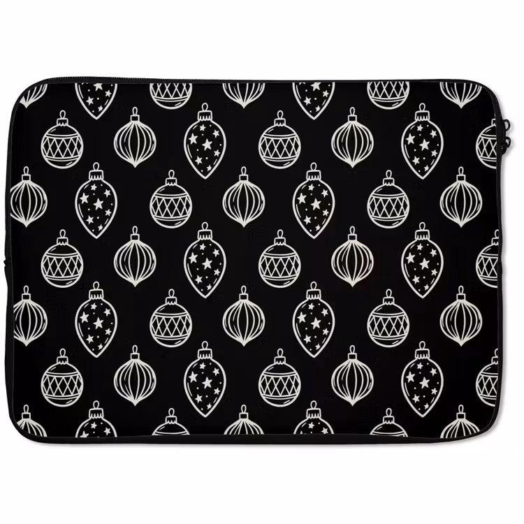 Laptop hülle - Weihnachtskugel – Weiß – Schwarz — 1