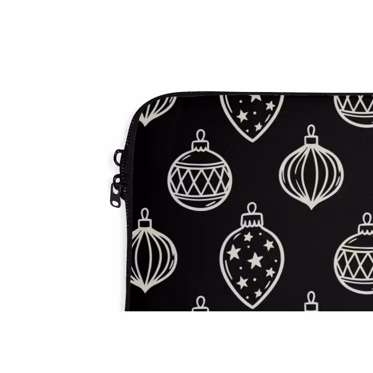 Laptop hülle - Weihnachtskugel – Weiß – Schwarz — 5