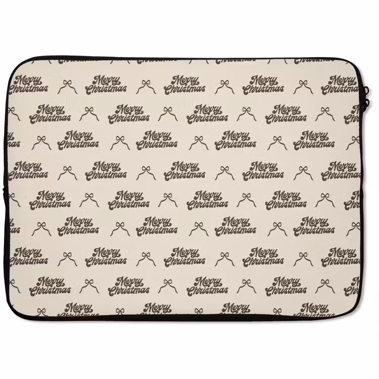 Laptop hülle - Text – Braun – Creme – Schleife — 1