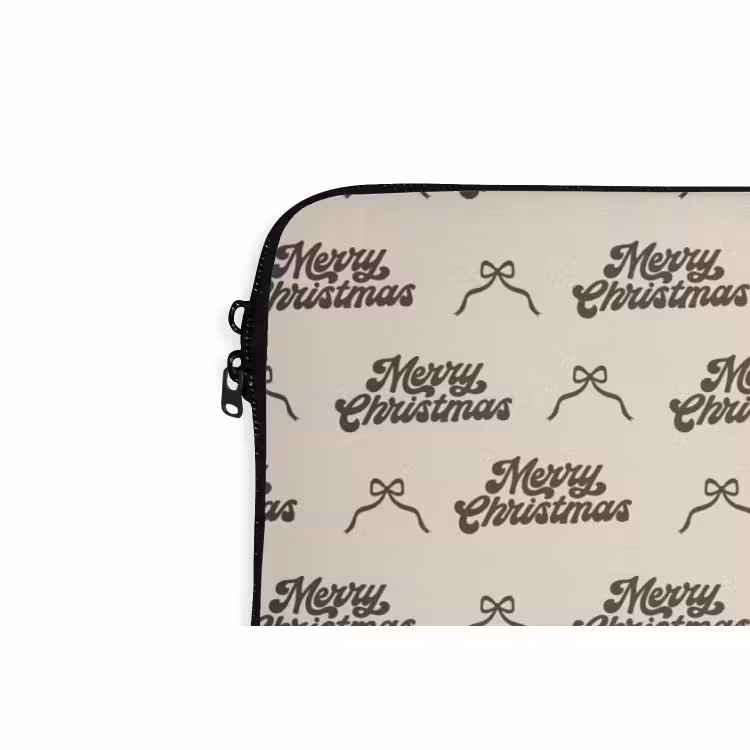 Laptop hülle - Text – Braun – Creme – Schleife — 5