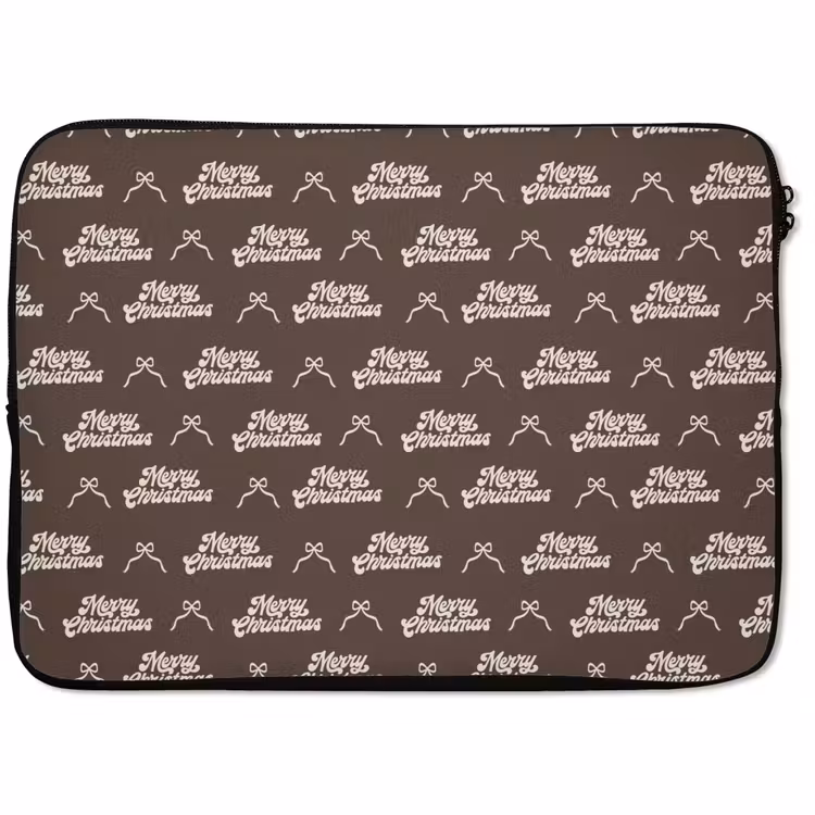 Laptop hülle - Text – Creme – Braun – Schleife — 1
