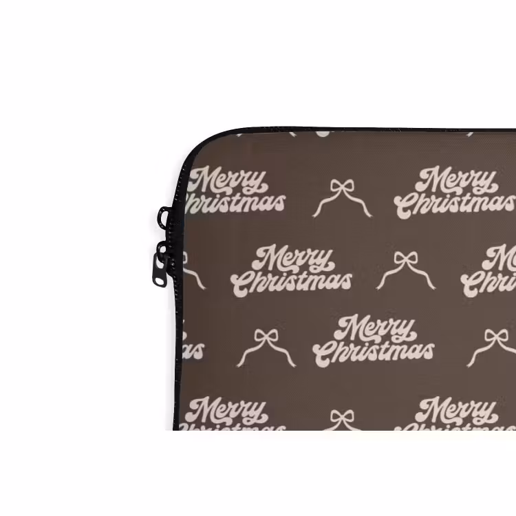 Laptop hülle - Text – Creme – Braun – Schleife — 5