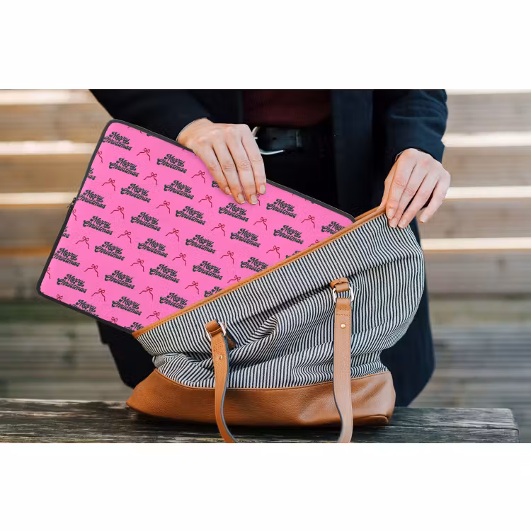 Laptop hülle - Text – Neon – Rosa – Weihnachten — 4