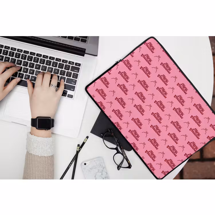 Laptop hülle - Text – Rosa – Rot – Schleife — 3