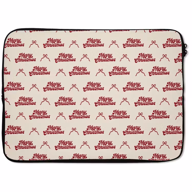 Laptop hülle - Text – Rot – Creme – Schleife — 1