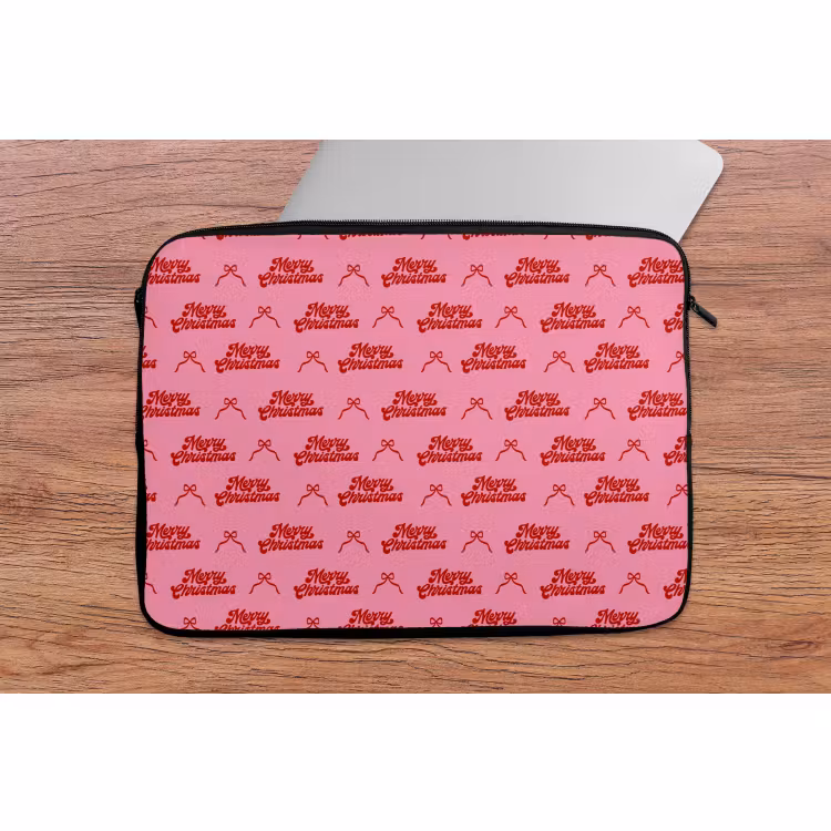 Laptop hülle - Text – Schleife – Rot – Rosa — 2