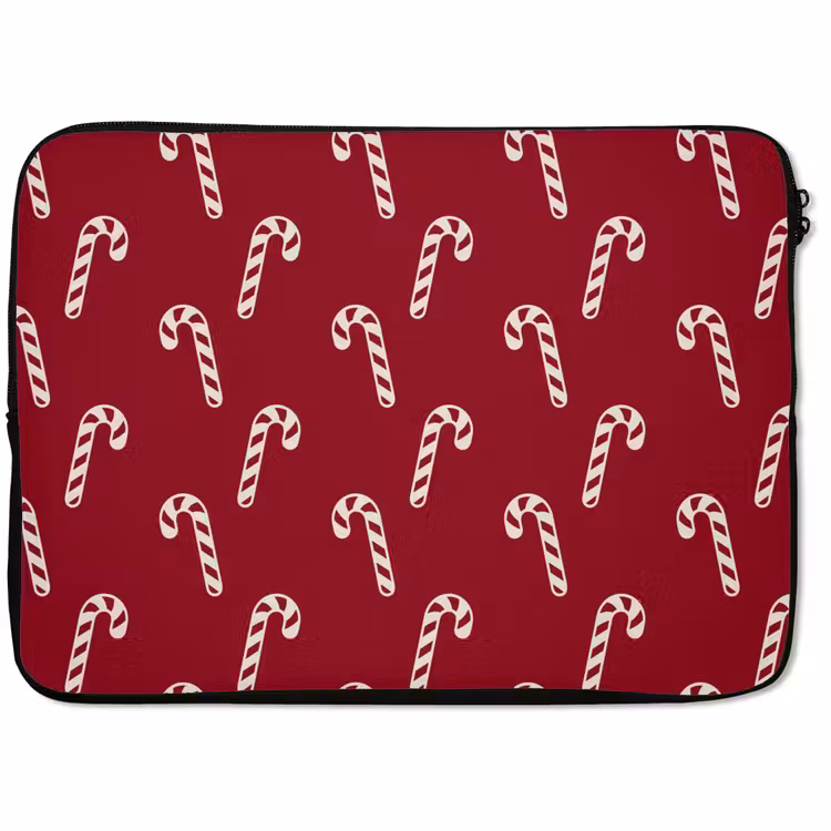 Laptop hülle - Weihnachten – Rot – Weiß – Zuckerstange — 1