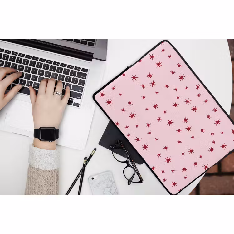 Laptop hülle - Stern – Rosa – Rot — 3