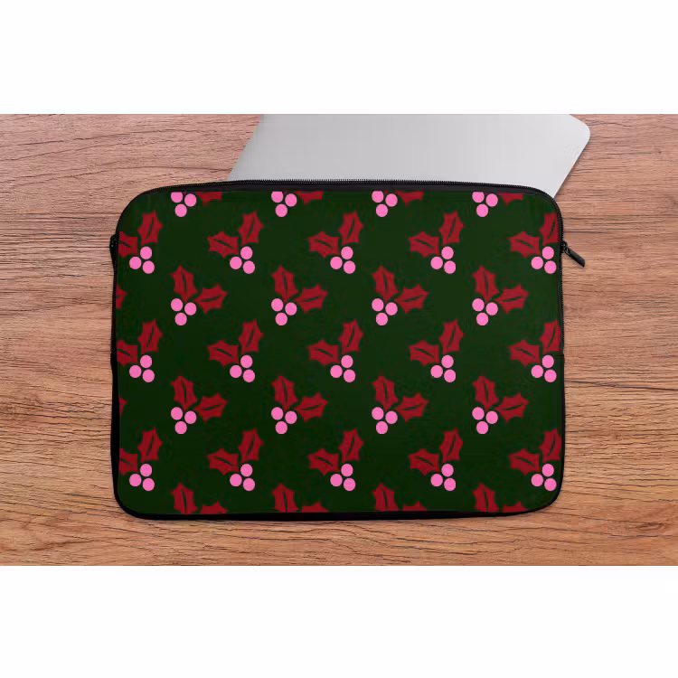 Laptop hülle - Neon – Stechpalme – Weihnachten — 2