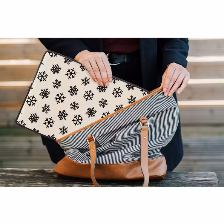 Laptop hülle - Schneeflocke – Creme – Weiß — 4