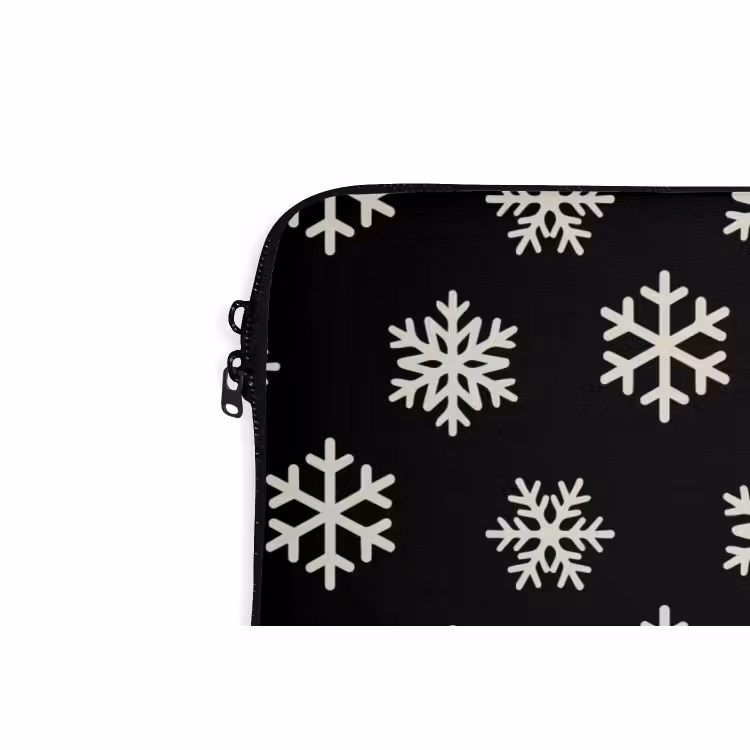 Laptop hülle - Schneeflocke – Schwarz – Weiß – Weihnachten — 5