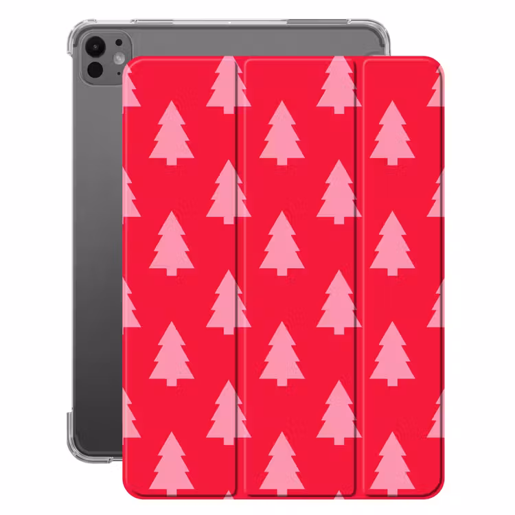 iPad-Hülle - Weihnachtsbaum – Rosa – Rot — 1