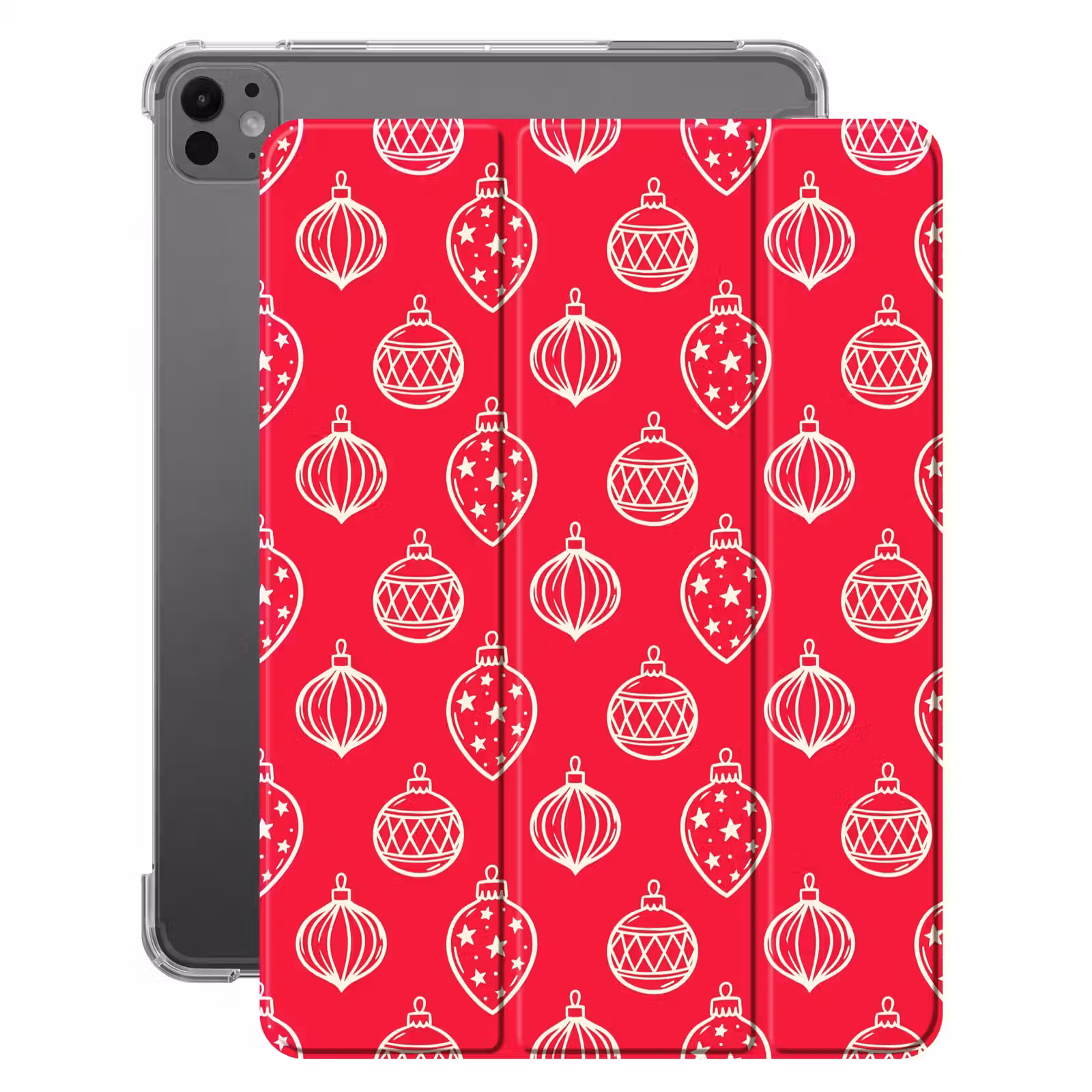 iPad-Hülle - Weihnachtskugel – Rot – Weiß — 1