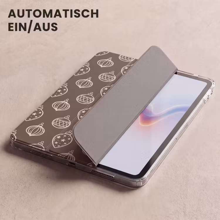 iPad-Hülle - Weihnachtskugel – Grau – Cremefarben — 5