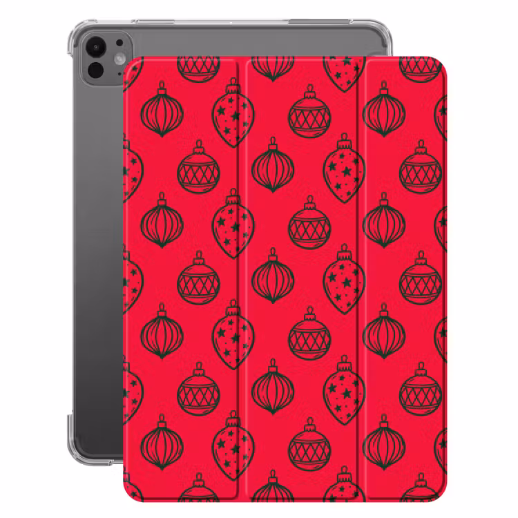 iPad-Hülle - Weihnachtskugel – Grün – Rot — 1