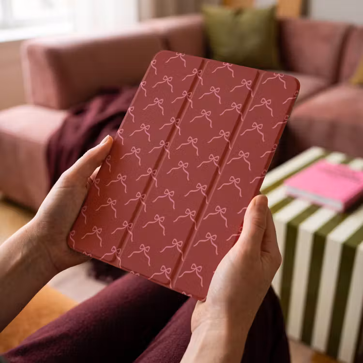 iPad-Hülle - Schleife – Weihnachten – Rot – Rosa — 4