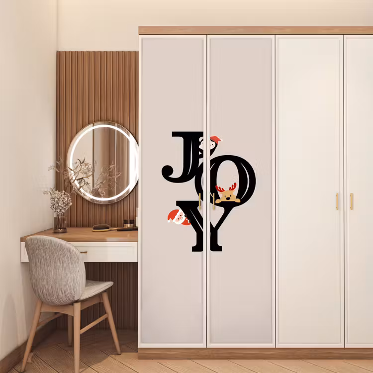 Türtapete - Joy – Animation – Schwarz – Weihnachten — 4