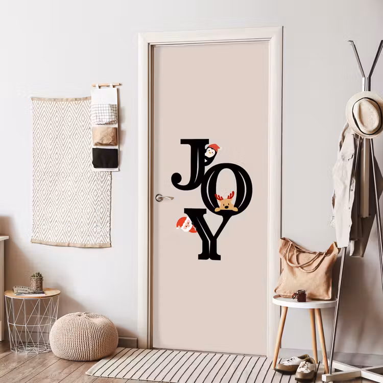 Türtapete - Joy – Animation – Schwarz – Weihnachten — 7