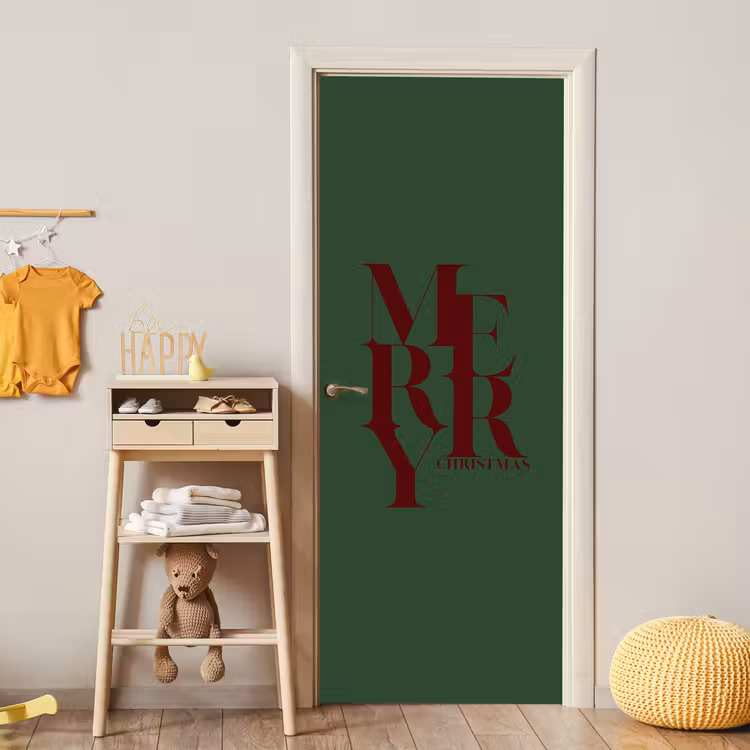 Türtapete - Merry – Text – Grün – Weihnachten — 5