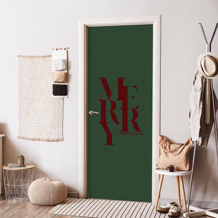 Türtapete - Merry – Text – Grün – Weihnachten — 7