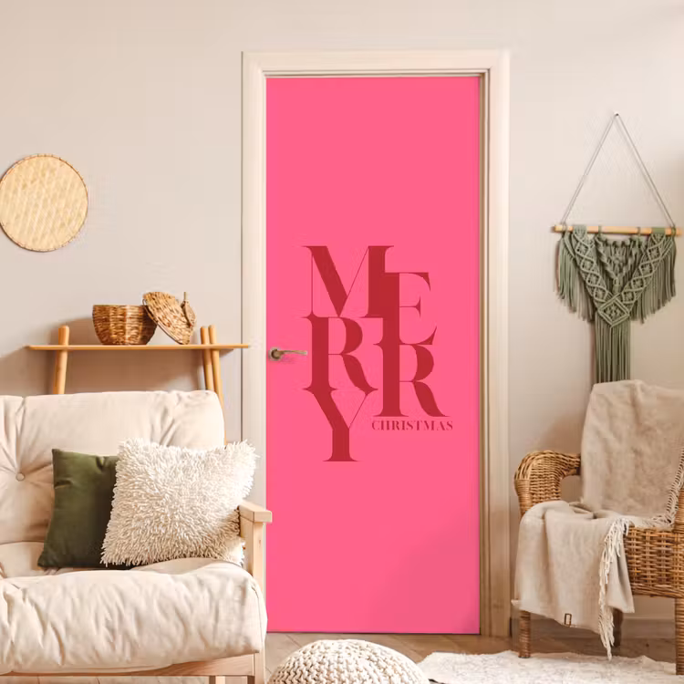 Türtapete - Merry – Text – Weihnachten – Rosa — 3